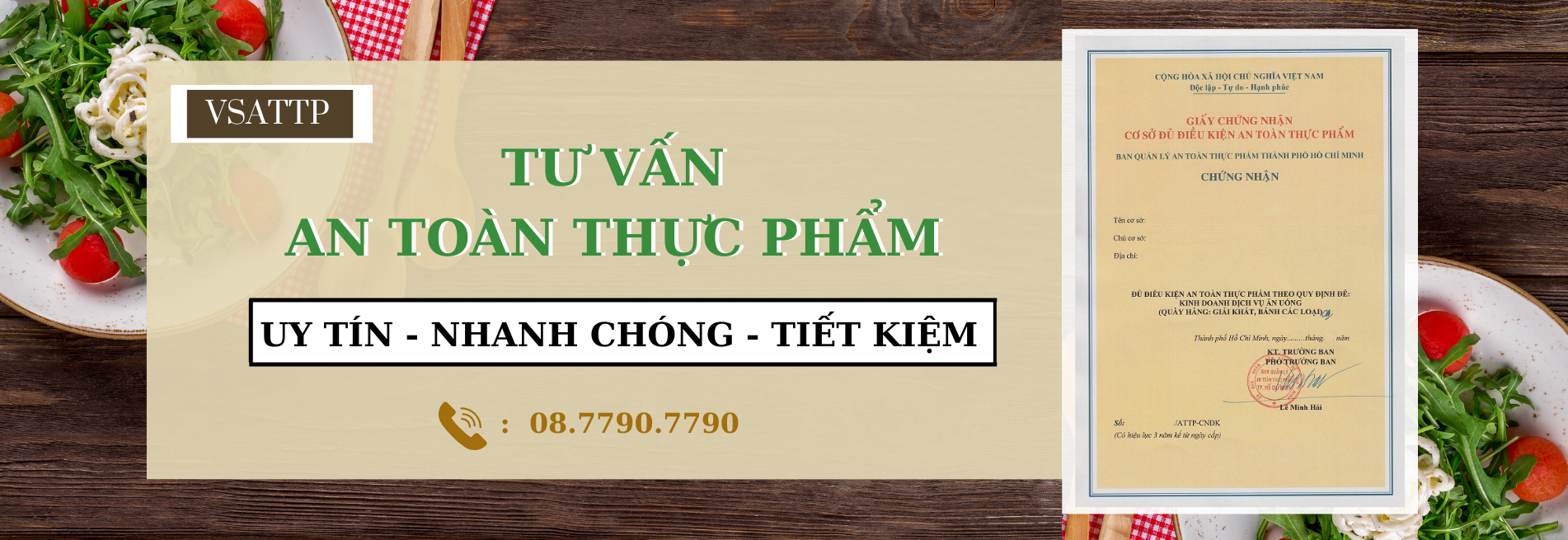 Chứng nhận vệ sinh an toàn thực phẩm